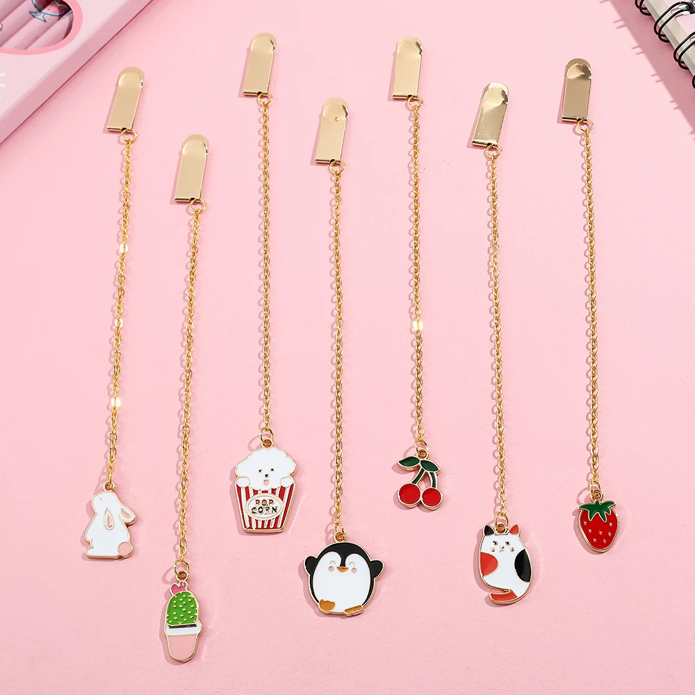 حامل كتب بإشارة مرجعية على شكل قلادة كرتونية لطيفة وبسيطة، أفضل هدية للطلاب لعشاق الكتاب كأداة قراءة.