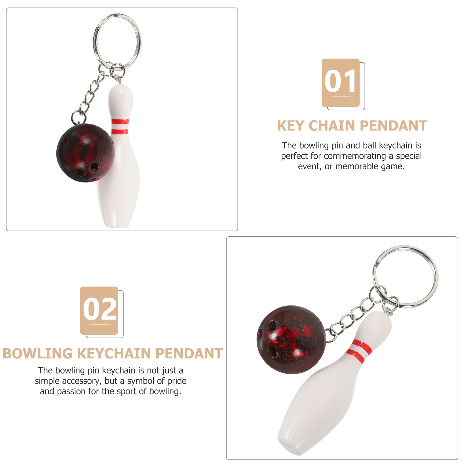 

6 Pcs Bowling Keychain PVC Pin Charms Gifts Bulk Hanging Pendant Keychains Baby Growing Memorabilia