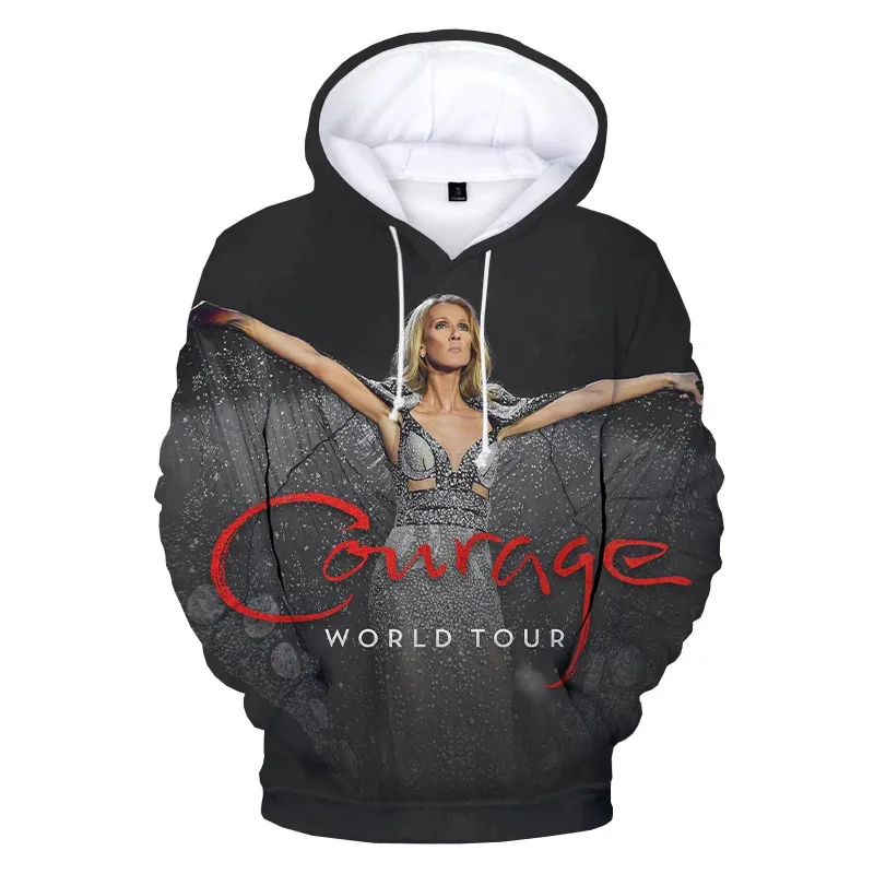 Sudaderas con capucha con estampado 3D de cantante Celine Dion para hombre y mujer, Jersey informal de Hip Hop, ropa de calle Harajuku, sudaderas con capucha de gran tamaño