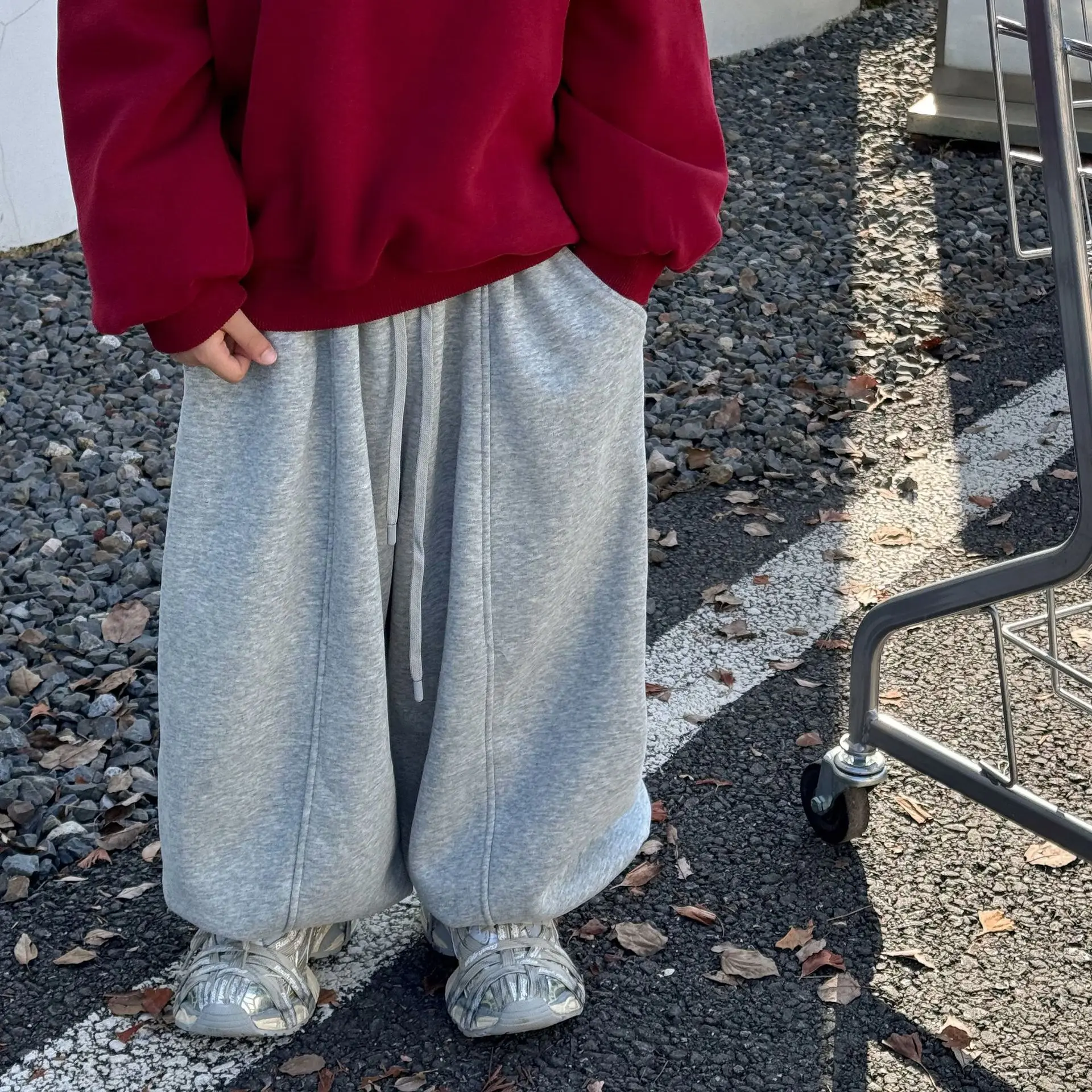 الأطفال ملابس الاطفال بلون سراويل تقليدية 2025 شتاء جديد الكورية نمط موضة الصوف الفتيان السراويل العصرية الدافئة