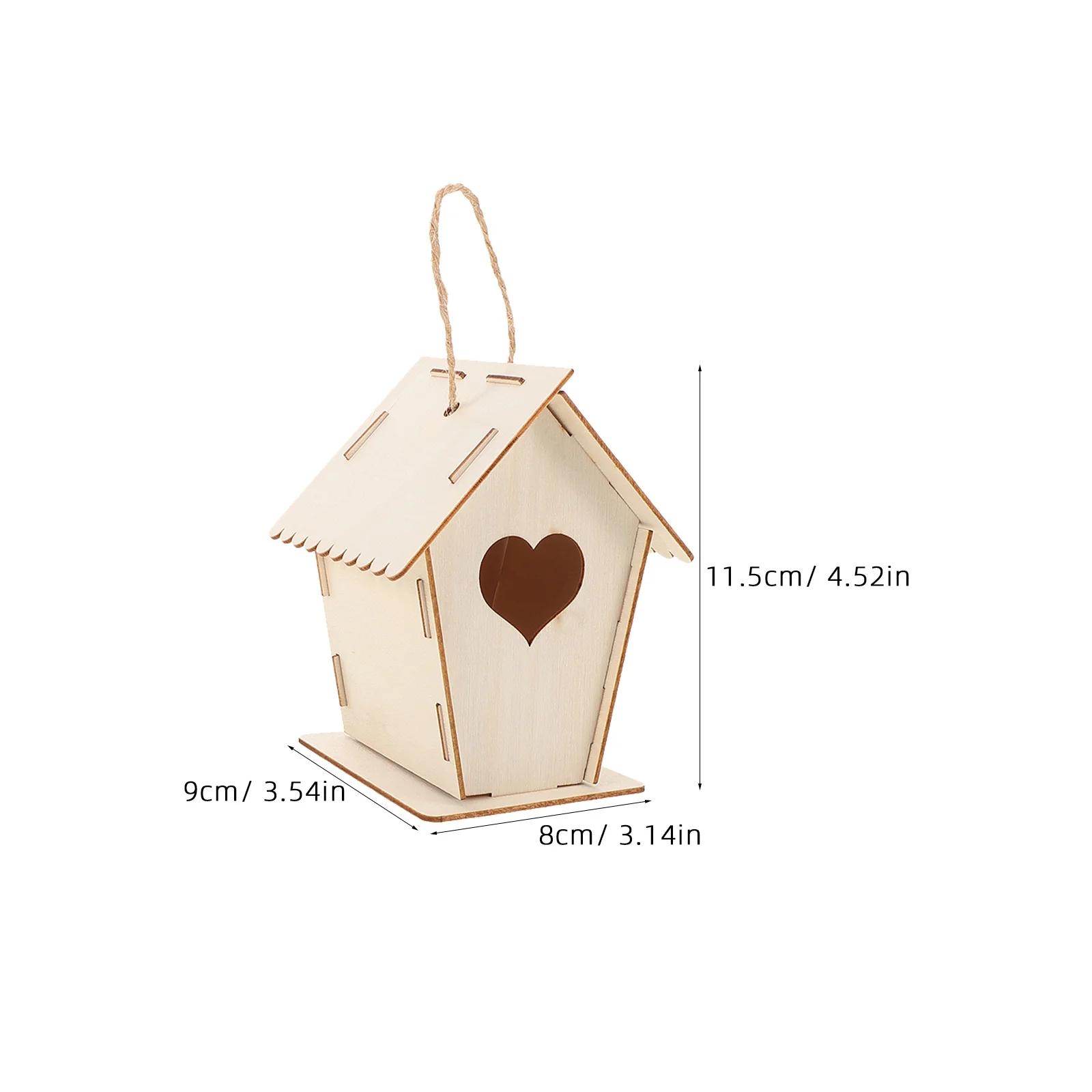 طقم مكون من 12 قطعة من بيت الطيور الخشبي للأطفال، طلاء غير مكتمل معلق لتزيين الحديقة الخارجية، طقم بيت الطيور للأطفال