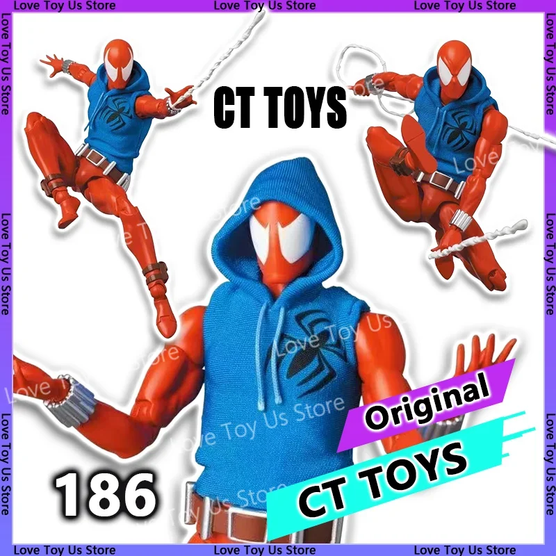 Scarlet Spider Mafex 186 Ben Reily Action Figure Ct Toys Comic Ver. مجموعة سبايدر مان أنيمي كو نموذج لجسم لعبة هدية #1