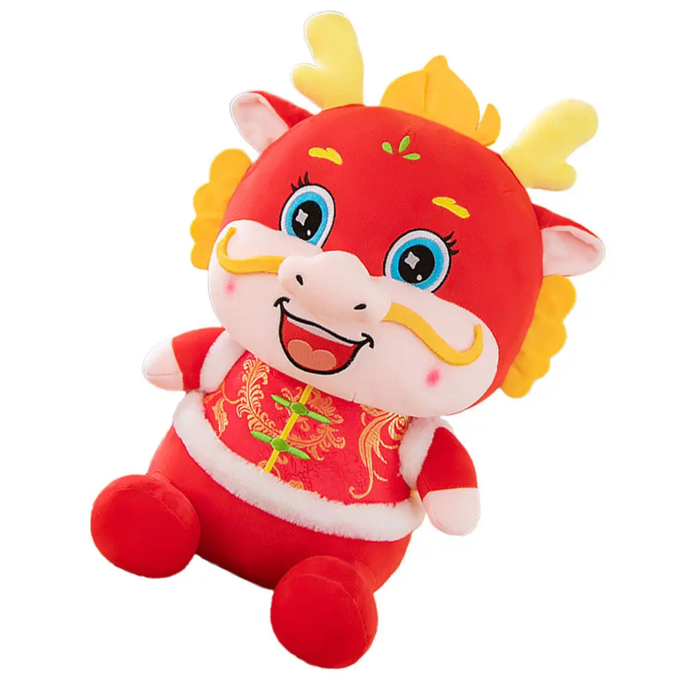 

2024 Chinese New Year Mascot Soft Stuffed Animal Decor for Home Office Desk Sofa Bedroom Festive Gift for Family