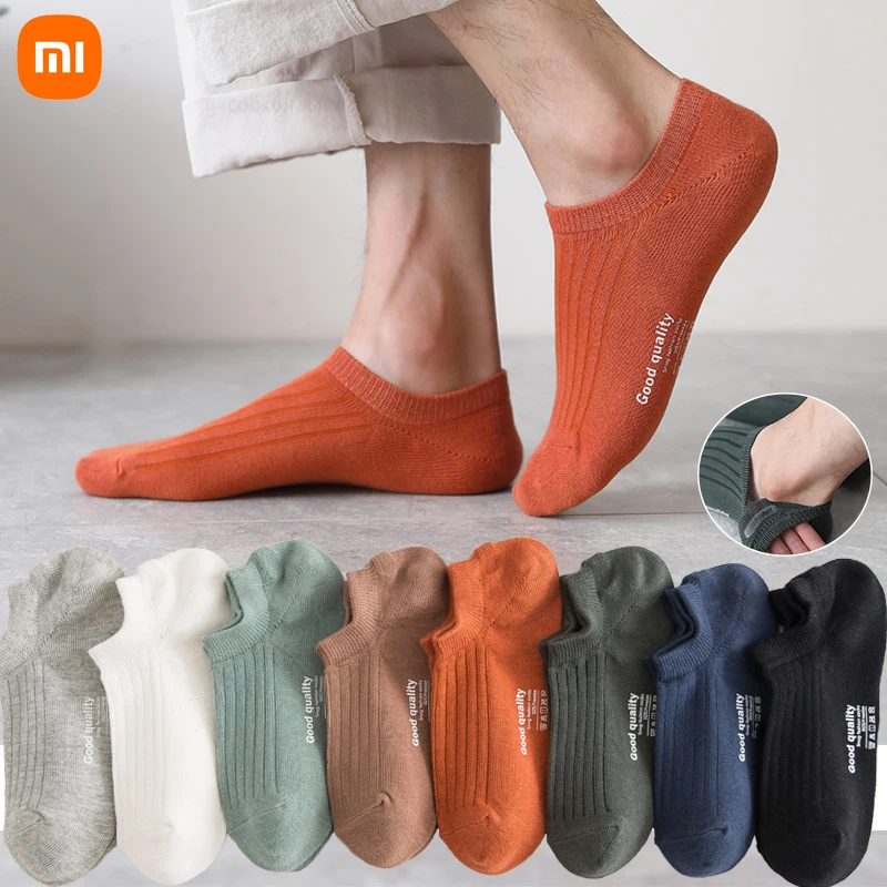 Xiaomi 5 Pairs Man Cotton Short Socks Fashion Breathable Mesh Men Comfortable Solid Color Casual Ankle Sock Pack Male Fashions