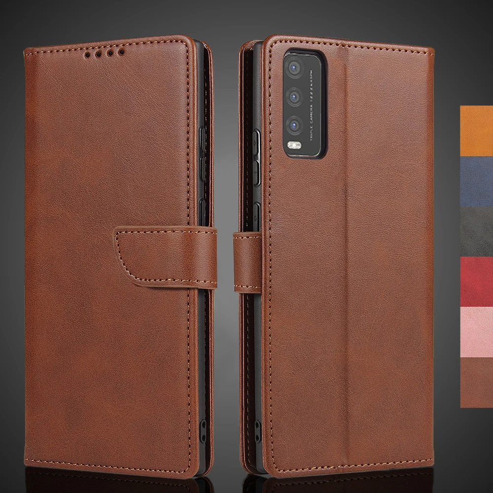 Vivo Y20 2021 Case Wallet Flip Cover Leather Case for Vivo Y20 2021 Pu Leather Phone Bags protective Holster Fundas Coque