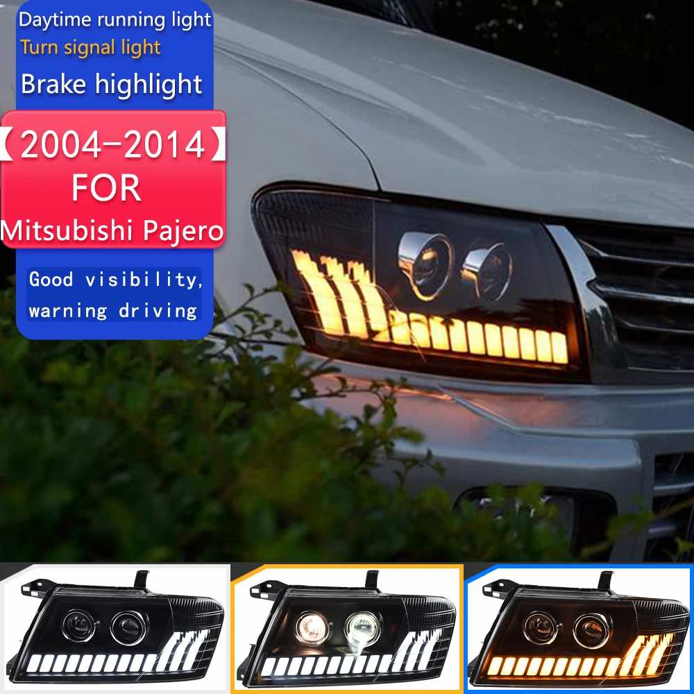

Car Lights for Mitsubishi Pajero V73 LED Headlight Projector Lens 2004-2014 Montero V75 V77 Dynamic Signal DRL Accessories