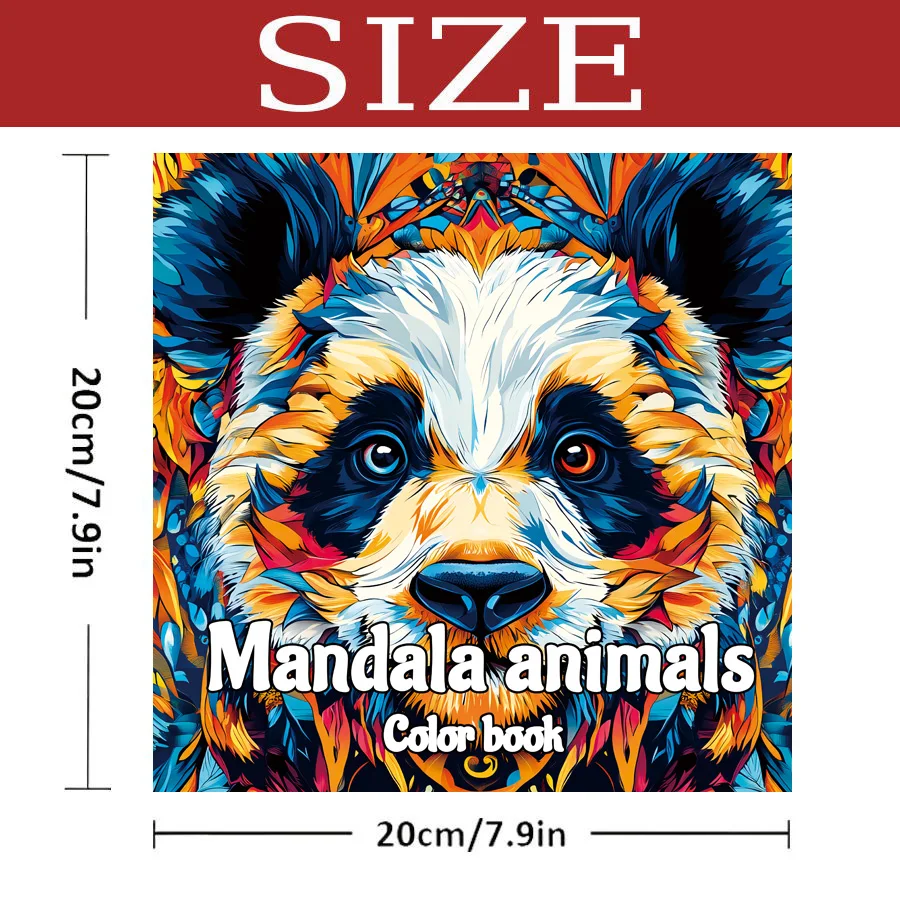 Mandala Animal Coloring Book for Adults - Realistic Doodle Art Therapy Sketchbook, Stress Relief Creative Drawing Pad