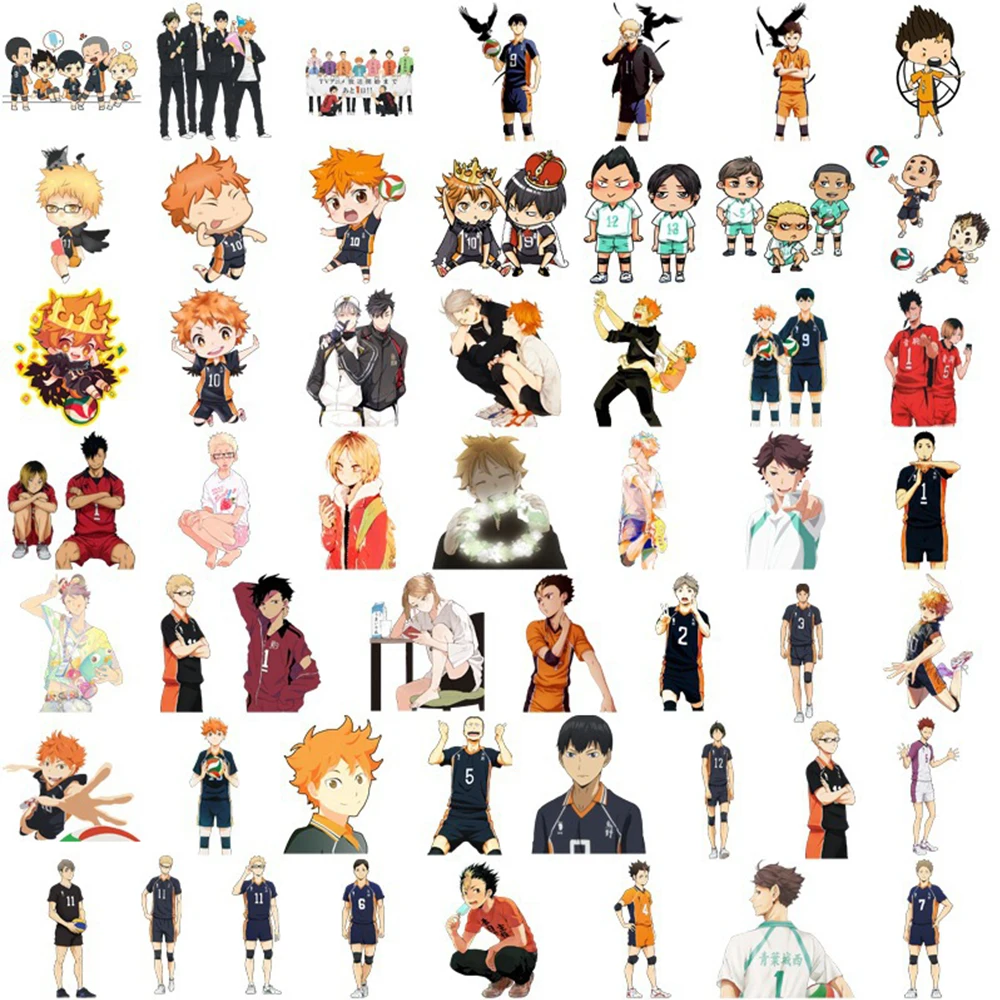 10/30/50/104pcs Volleyball Anime Haikyuu!! Stickers Cute Hinata Shoyo Cartoon Decals Phone Skateboard Suitcase Graffiti Sticker