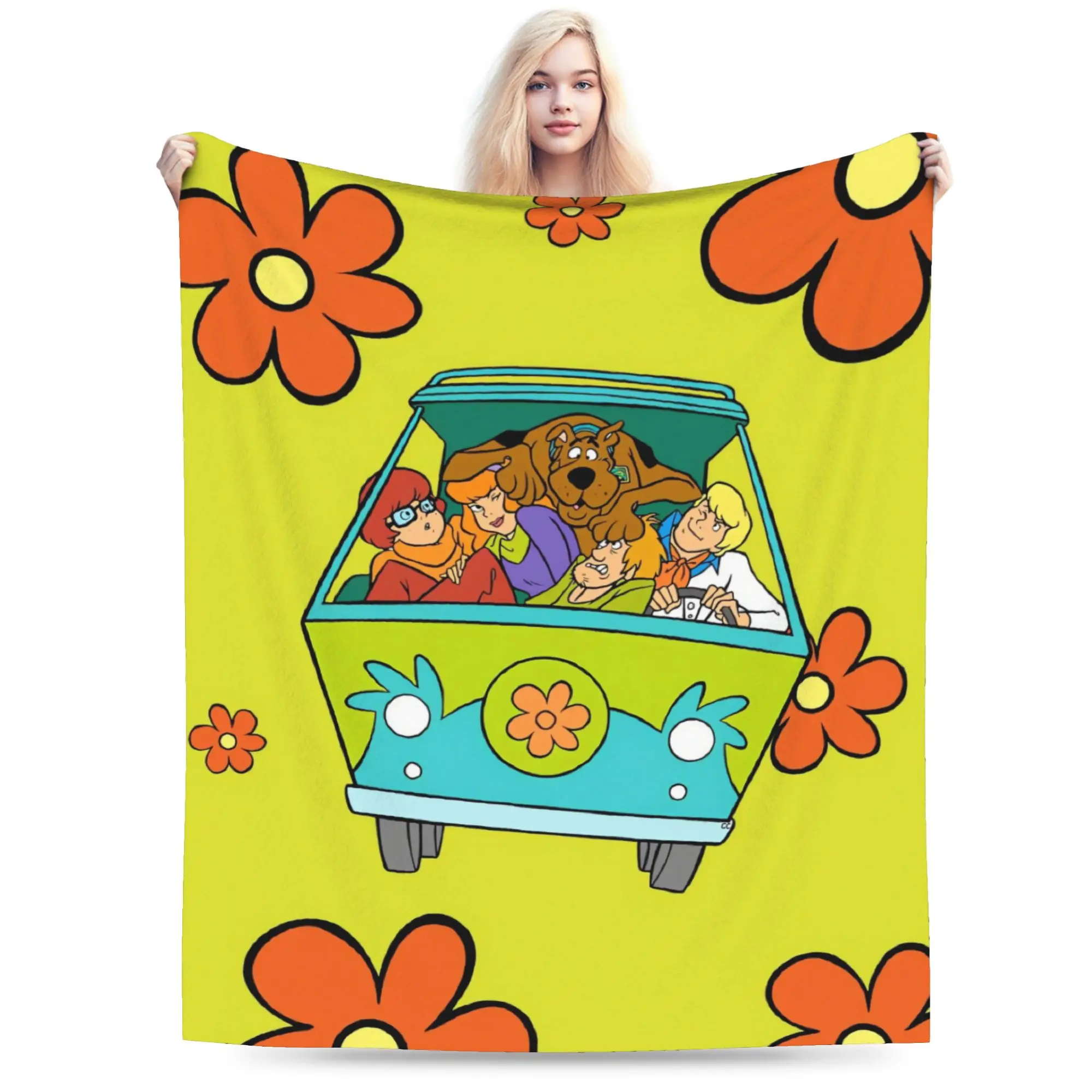 Cartoon Halloween Flannel Blankets Autumn Scoobys Doos Soft Throw Blanket for Kids Outdoor Graphic Bedspread Sofa Bed Cover
