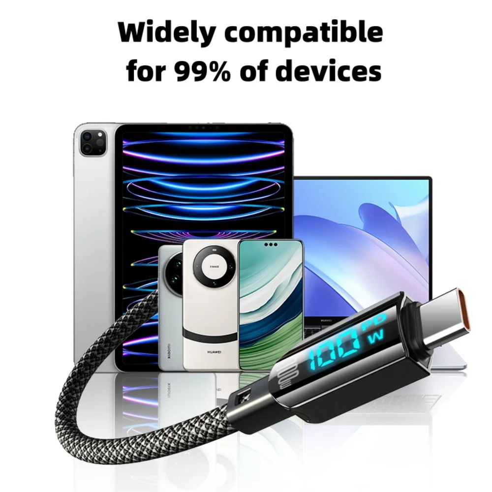 100W USB C To Type C Cable PD3.0 Fast Charging Cable Data Cord For iPhone 15 14 Pro Max Macbook Huawei Xiaomi Samsung 1.2M Cable image 6