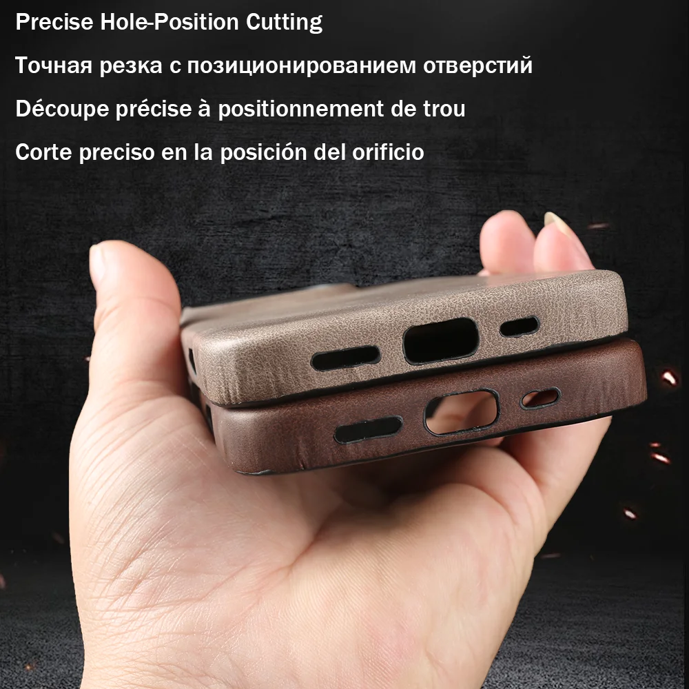 Wysokiej jakości skórzane etui do iPhone 16, 17, 18 Pro Max, 16e, 17e, 13 Mini, 14, 15 Pro Max, Air – tylna obudowa na telefon, 17Pro, 18Pro Max, Coque. — zdjęcie produktu 5