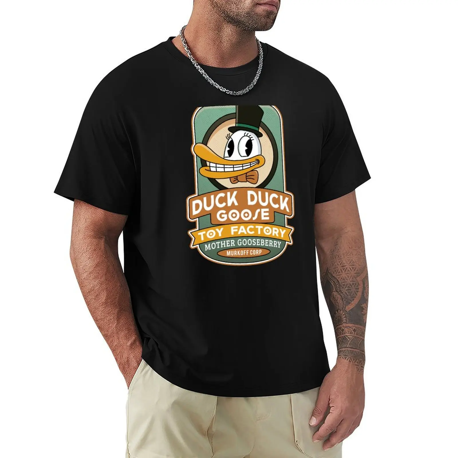 Sinyala Toy Factory Vintage T-Shirt Casual Fashion Short Sleeve Cotton T-Shirt