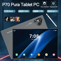 2025 Pad P70 Pura 16GB+1TB 11inch Android 12 HD 4K 20000mAh Snapdragon 888 16+32MP 5G WIFI Dual SIM Card Bluetooth Tablet PC Tab