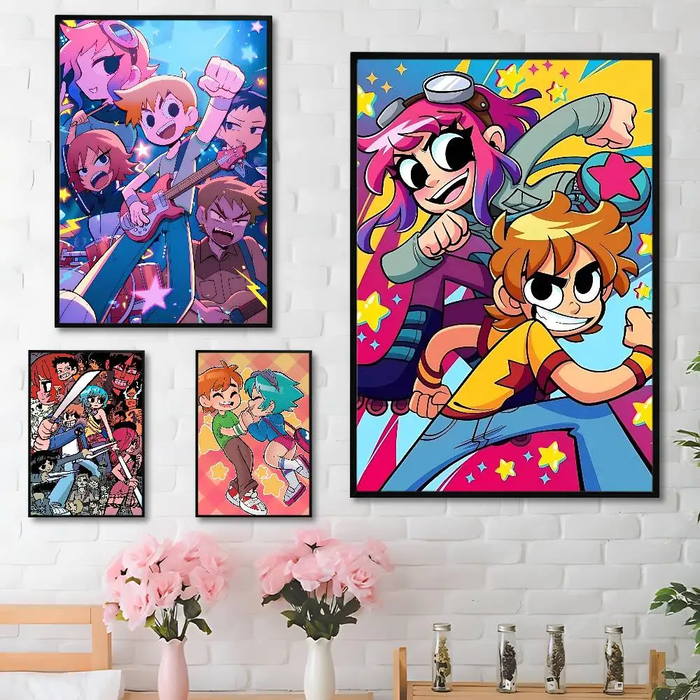 

S-Scott Pilgrim T-Takes Off Poster Fancy Wall Sticker for Living room bar retro decorative painting room