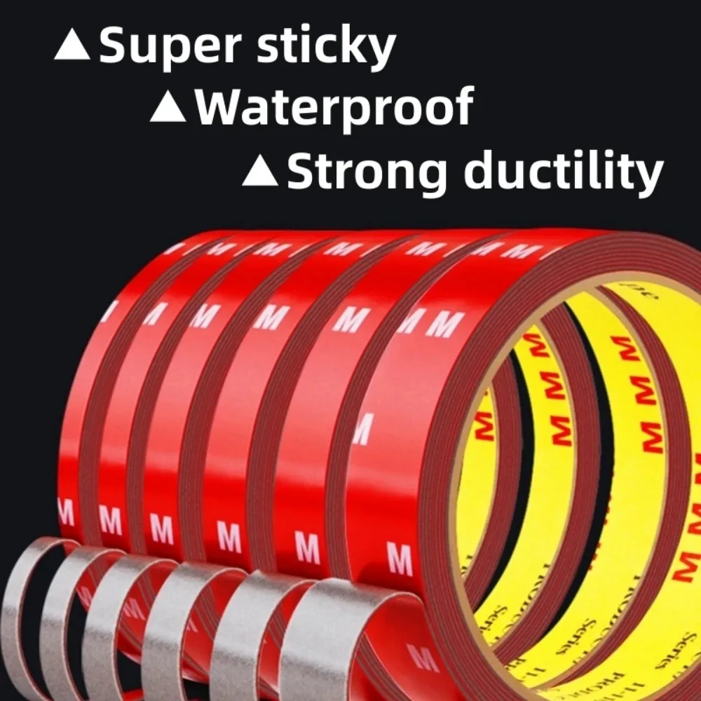 Strong Double Sided Tape Waterproof High Temperature Acrylic Foam Adhesive Two Sides Sticky for Car Home Indoor Outdoor Decor