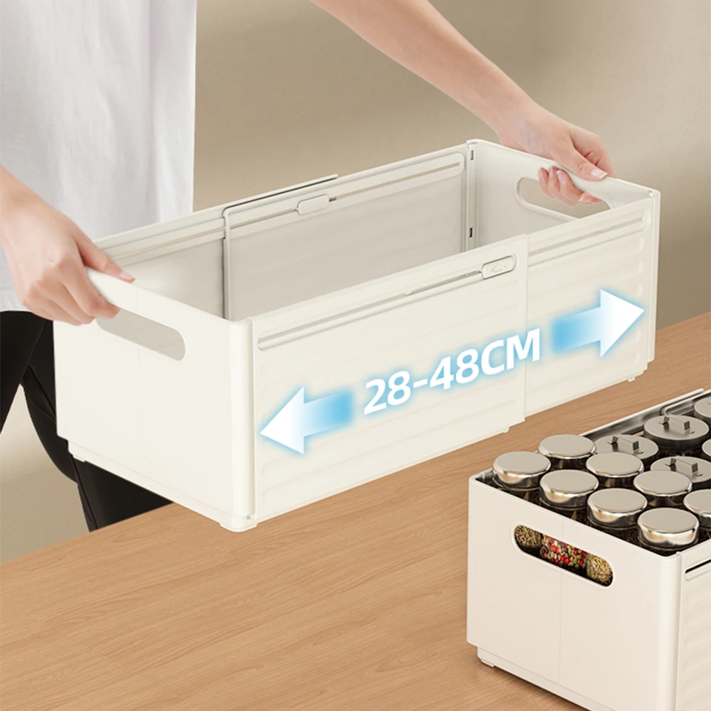 2/1 Pcs Kitchen Storage Box Retractable Multifunctional Storage Basket Cabinet Organizer Drawers Storage Box Kitchen Organizer