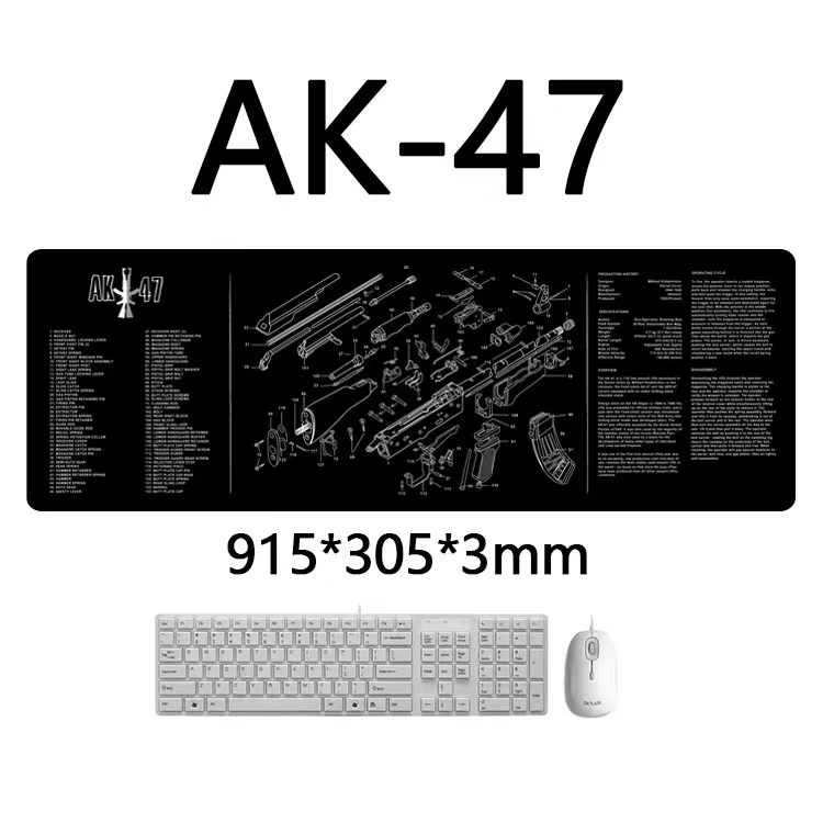 AR-15 AK 47 Remington 870 Gewehr-Reparatur- und Montageunterlage, Reinigungsgummi mit Teileplan und Anleitung, Mauspad – Detail 6