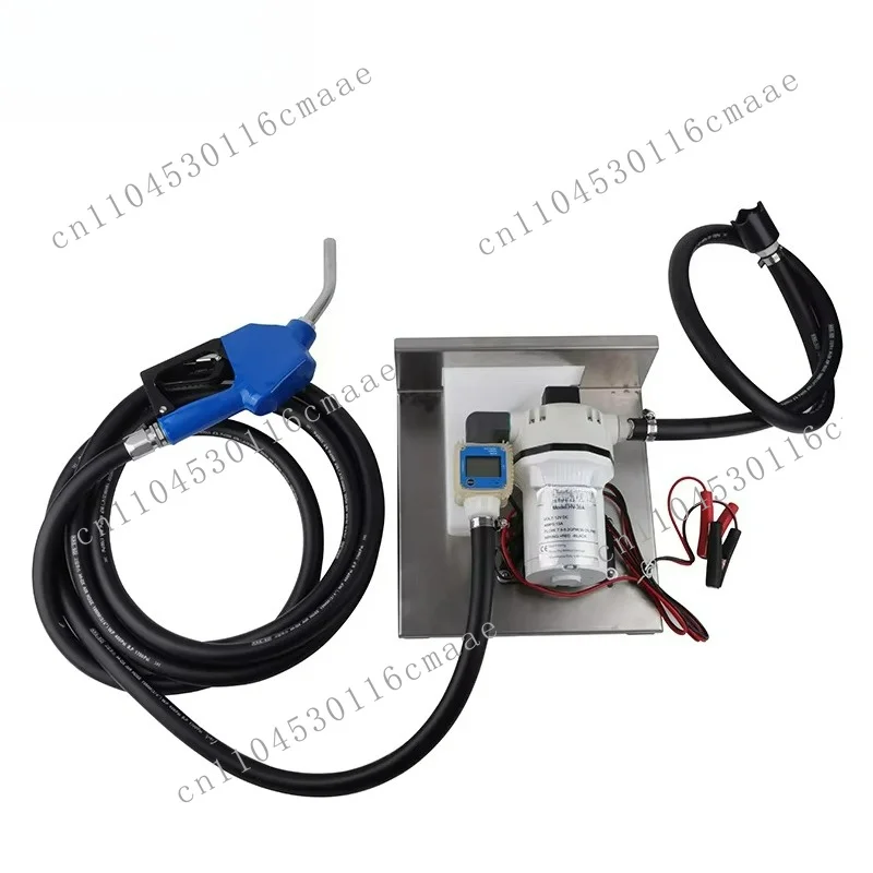 12V DC 30LPM Car Transfer Pump Kit, Distributor with Nozzle Flow Meter, Fluid Urea Water Pump