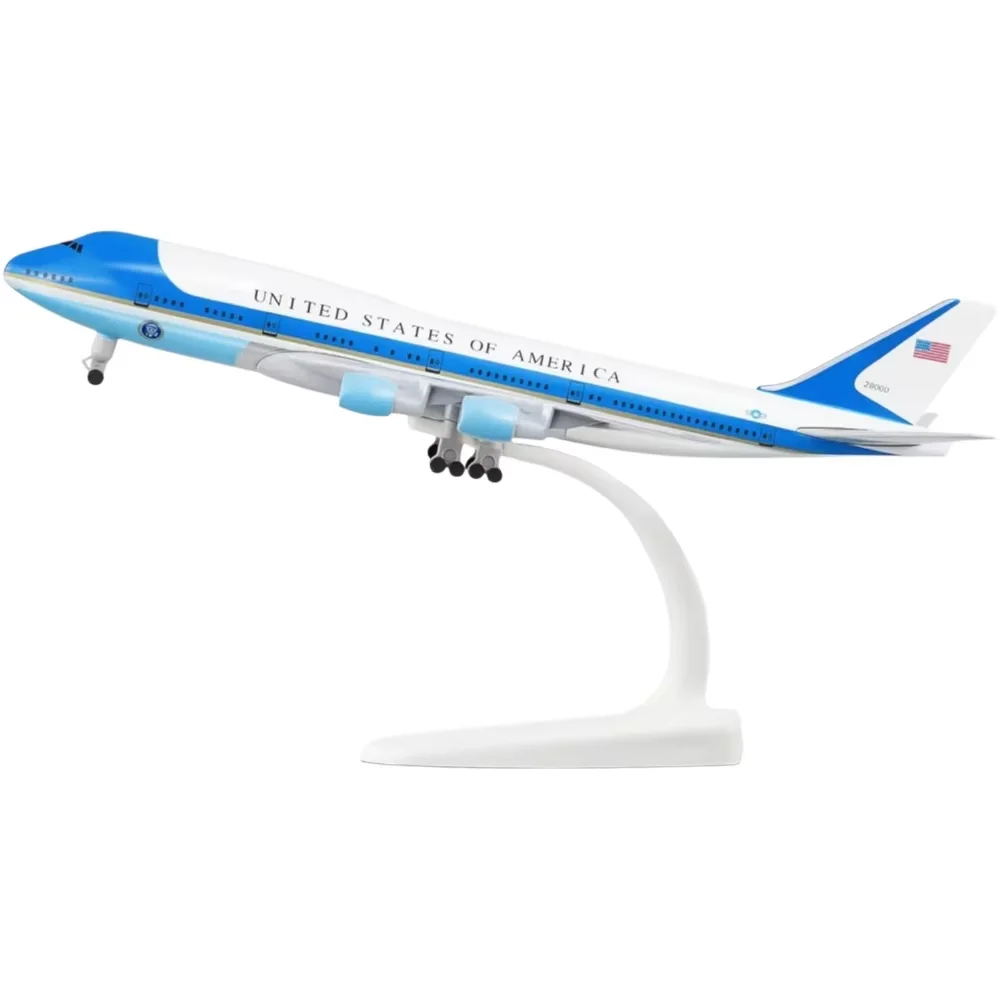20cm 1/300 Scale Aircraft American Air Force One B747 Diecast Metal Airplane Models Kit With Stand For Aviation Gift Collection