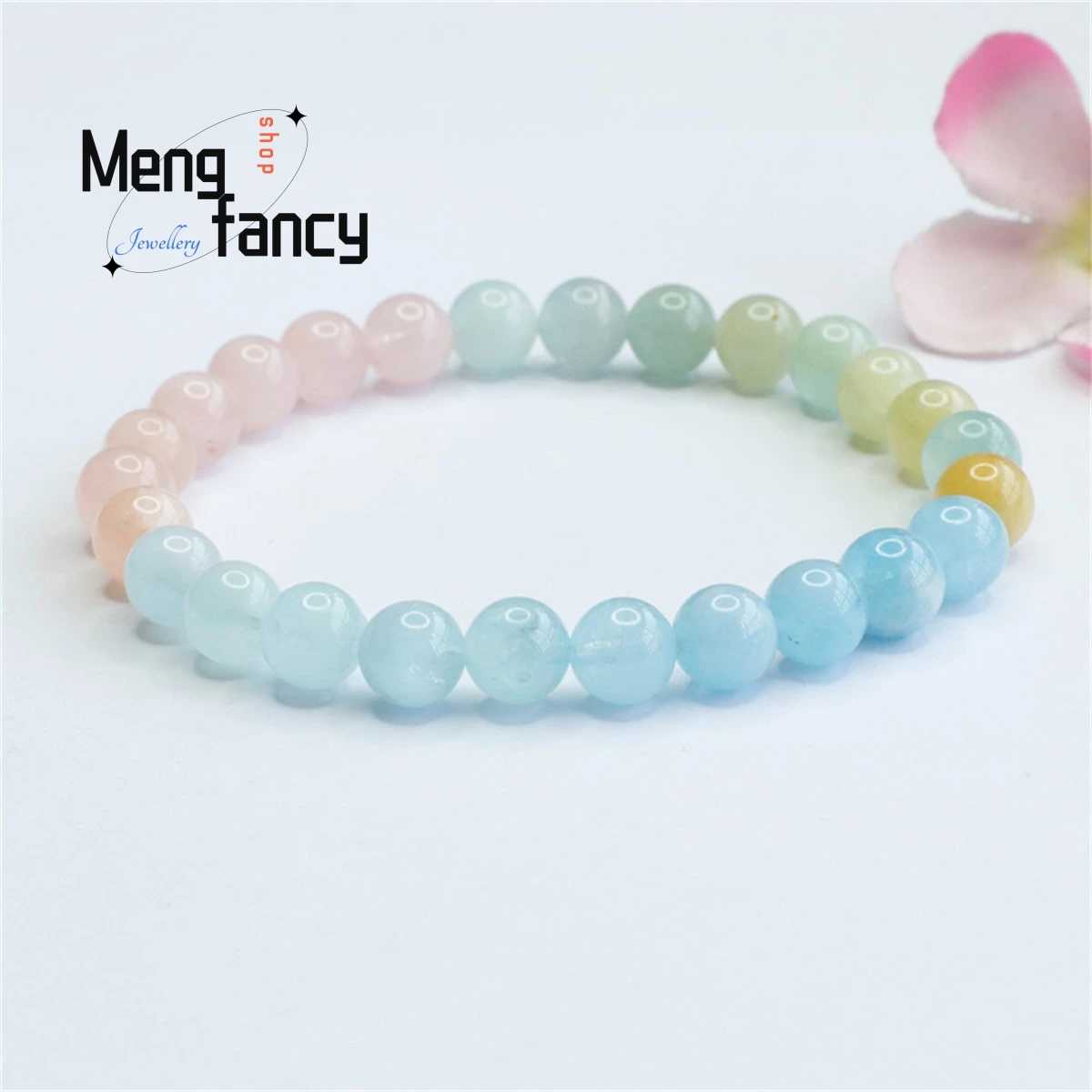 

Natural Morgan Stone Duobao Multi-colored Crystal Beads Bracelet Simple Generous Versatile Personalized Style Women Holiday Gift