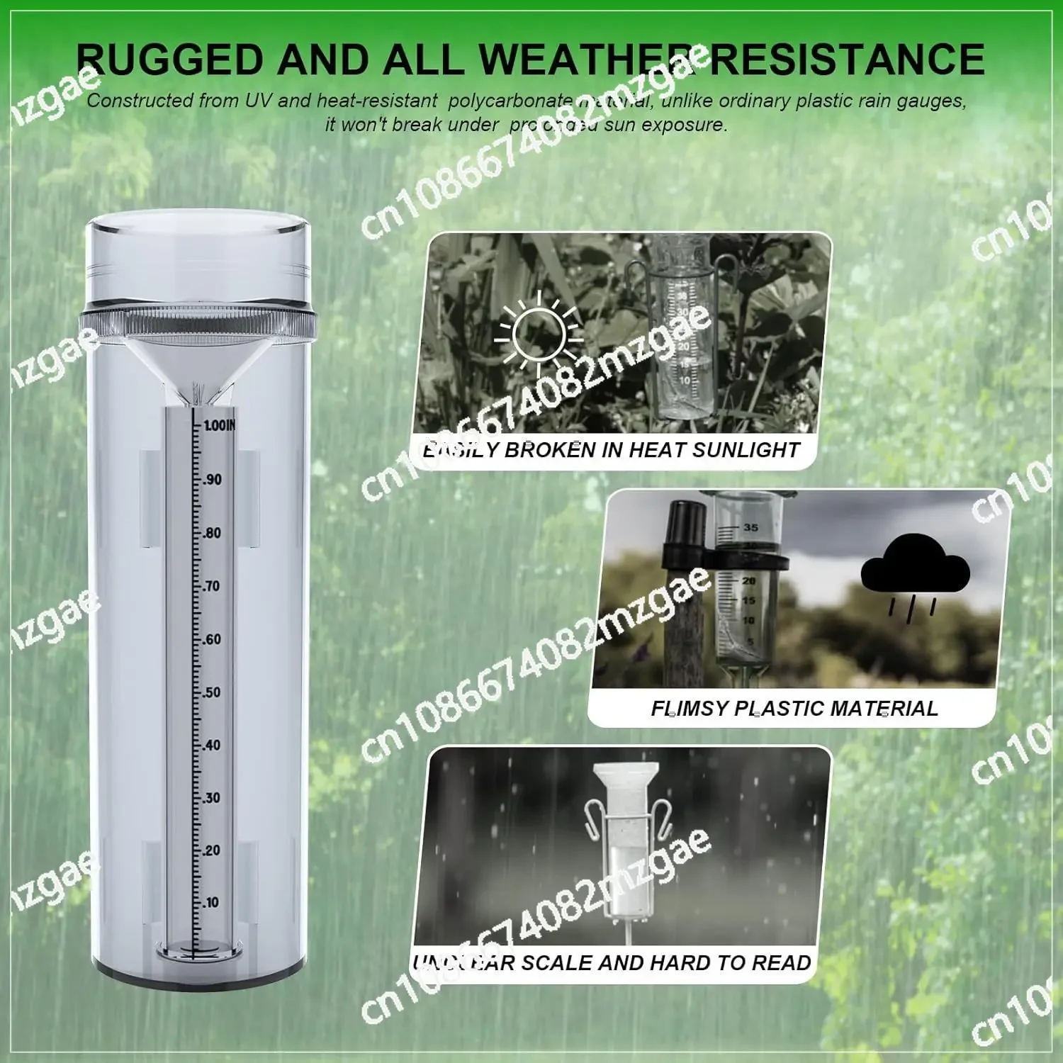 

Outdoor glass garden rain gauge
