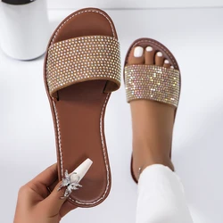 Pantofole da donna New Summer sandali da donna Crystal Glitter Flat Soft Bling infradito da donna infradito da donna Indoor Ladies Slides scarpe da spiaggia