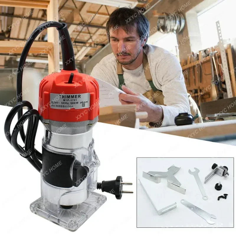 Electric Wood Router & Trimmer Woodworking 1/4 Inch WoodCarving Milling Cutting Machine Carpenter Power Tools