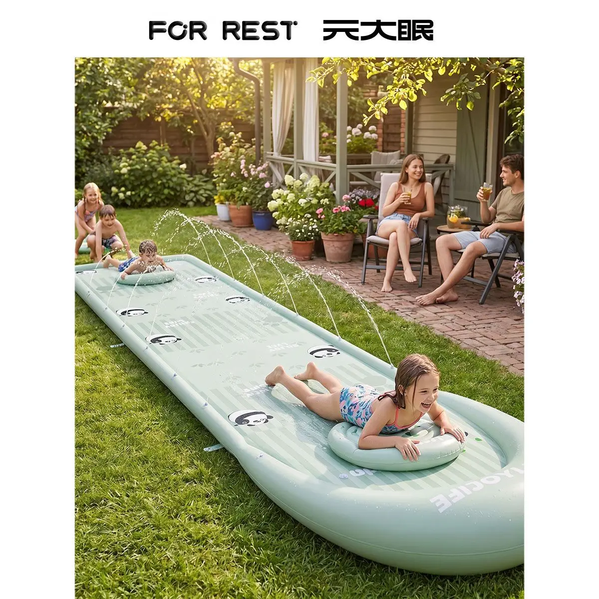 

New Unicorn Children's Inflatable Water Slide Outdoor Grassland Water Slide Mat Summer Double Swimming Pool Water Slide Toy