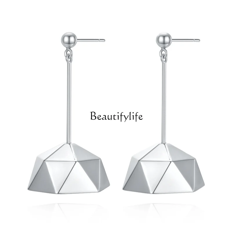 Silver Needle Ear Studs for Women, High-Grade Design, Light, Luxury, Jewelry