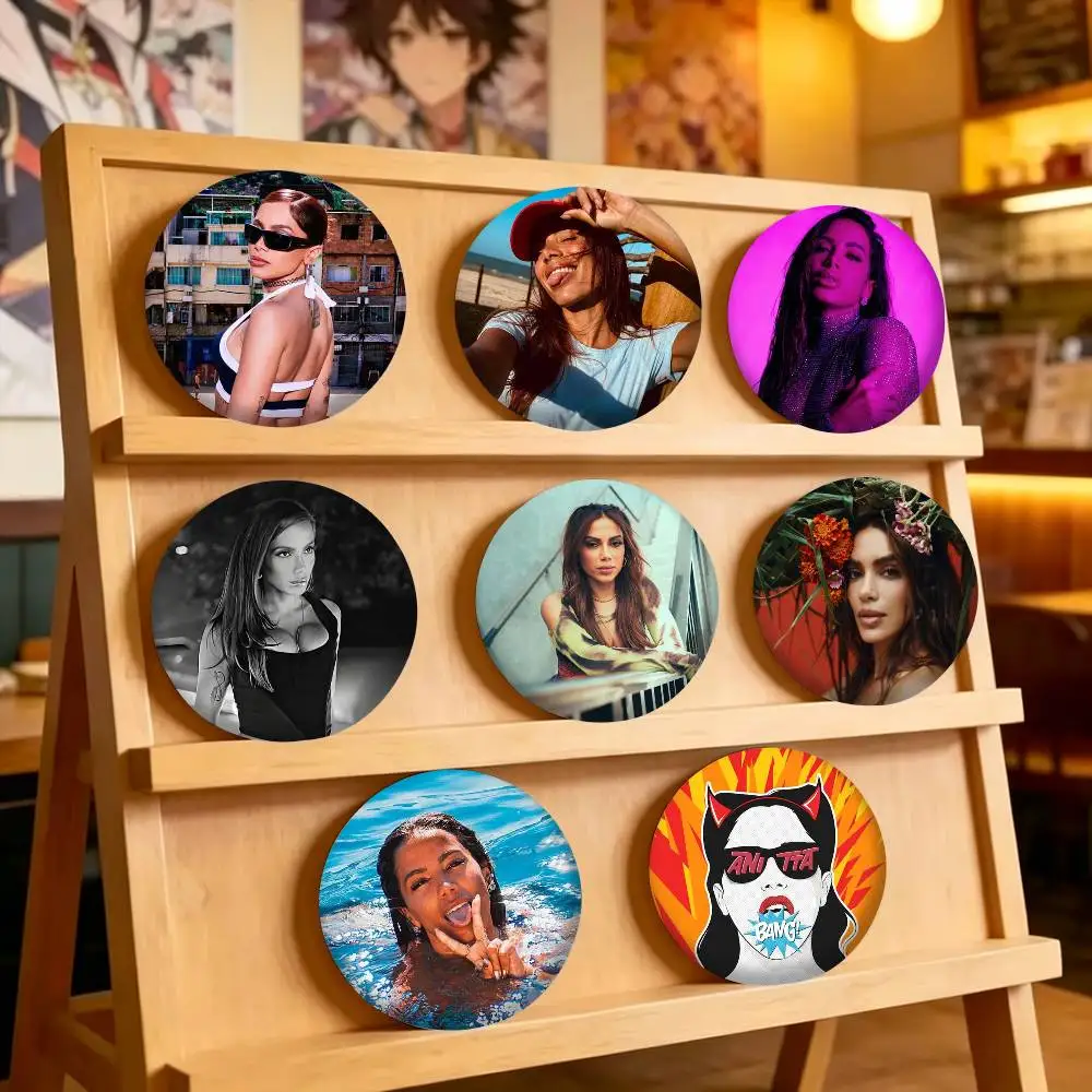 Popular South American singers Anitta 25mm 32mm 44mm 58mm 75mm Brooches Badges Pins for Accessories Gift