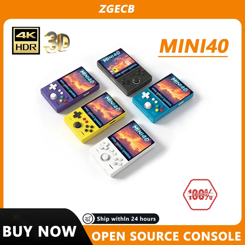

FLLAPT MINI40 Retro Handheld Game Console 4.0 Inch IPS Screen 30+Emulators Supports WiFi 4000mAh Linux System Portable Game