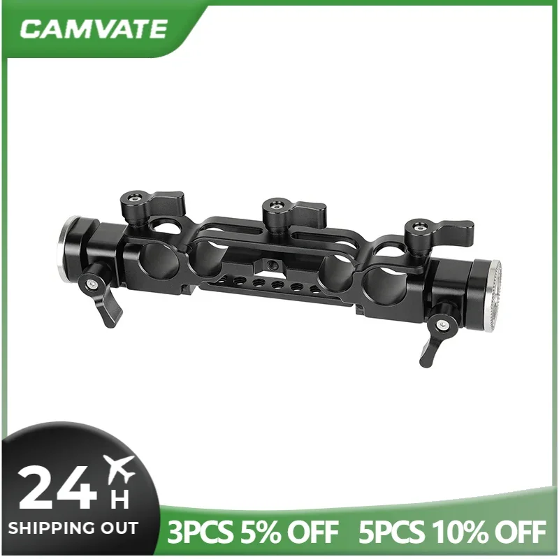 CAMVATE 15mm & 19mm Railblock Rod Clamp With Double-end Extendable M6 ARRI Rosette Mounts For DLSR camera Shoulder Mount Rig