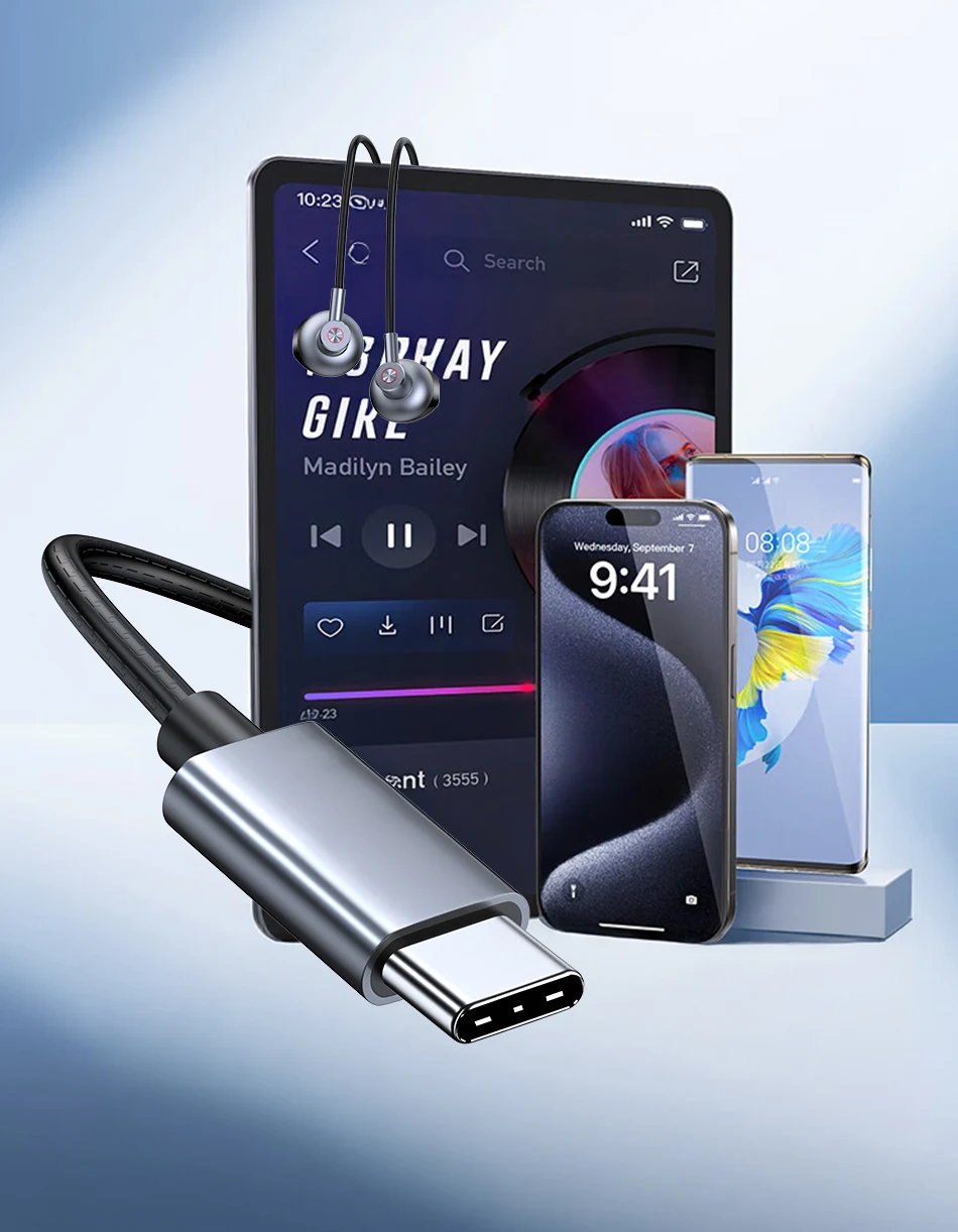 Rocoren USB Typ C Wired Kopfhörer In Ear Mit Mikrofon Stereo Ohrhörer Sport In-line Steuerung Für Xiaomi Samsung Wired Headset – Detail 13
