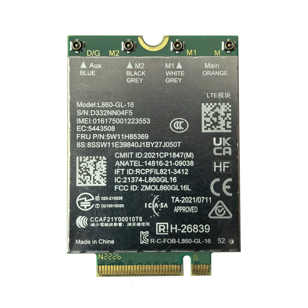 L860-GL-16 LTE Cat16 M.2 Module FRU 5W11H85369 4G WWAN Card For X1 Yoga 7th Laptop