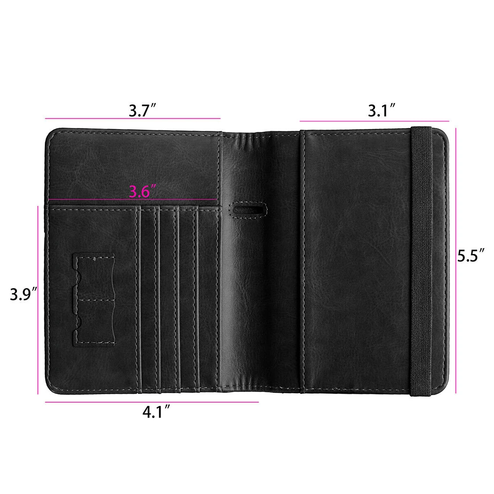 Passport Holder Anti-theft Brush Bag PU Leather Case Simple Multi-functional Document Bag Travel Passport Folder Storage Tool