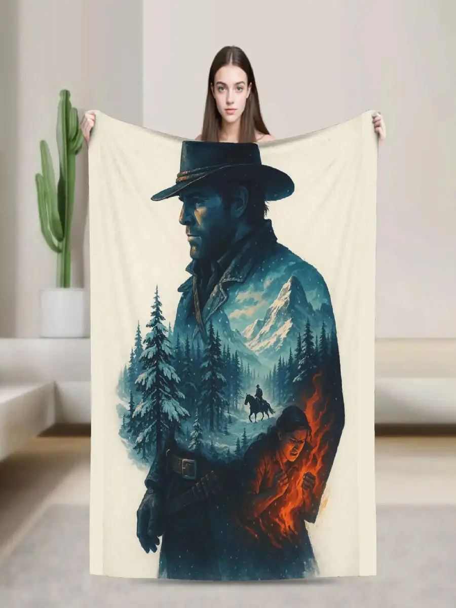 Arthur Morgan RDR Video Game Blanket Super Soft Quality Bedding Throw for Winter Home Decor Students Print Bedspread