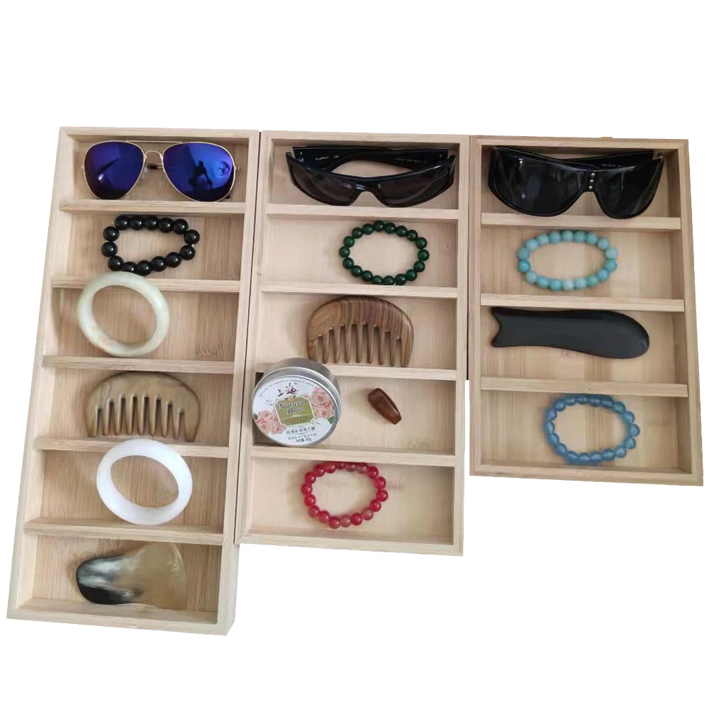 Wooden 4-6GridS Sunglasses Display Tray Glasses Storage Organizer Eyeglasses Rack Multi-slot Wood Eye Wear Ornament Case