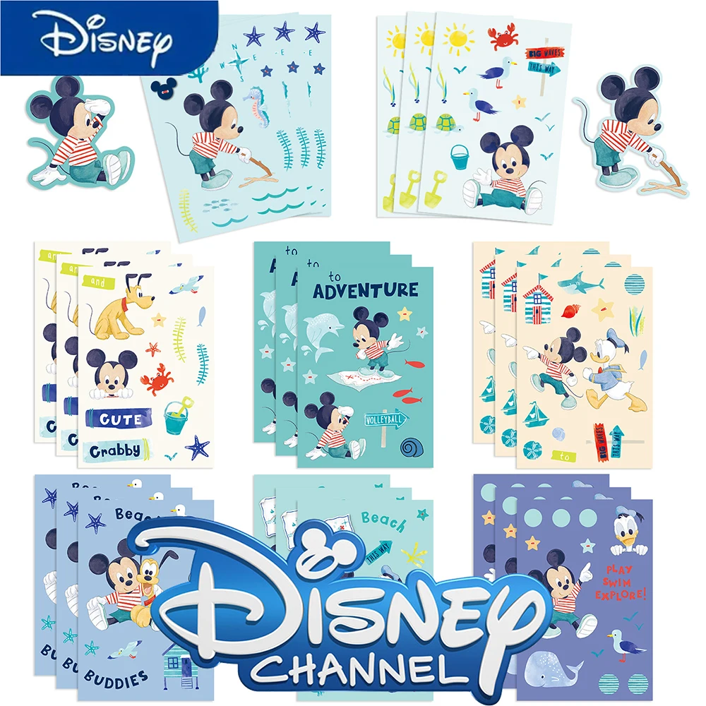 

8/16Sheet Disney Cute Cartoon Mickey Mouse Puzzle Stickers DIY Laptop Motorcycle Phone Water Bottle Decoration Sticker Kids Toys