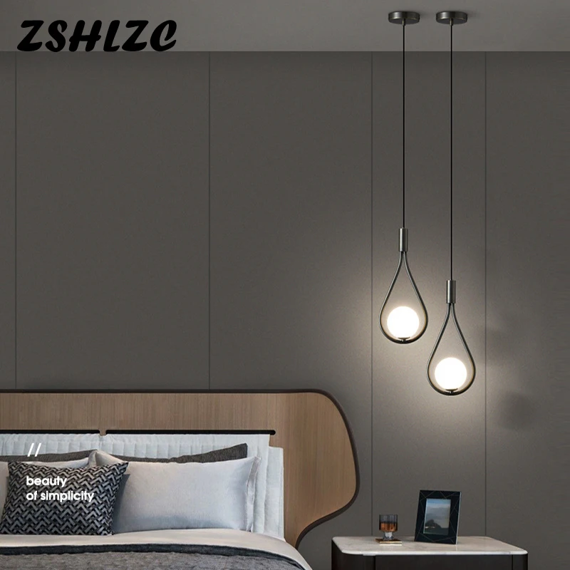 NEW Arrivals LED Pendant Lights for Living room Bedroom Kitchen Decor Hanging Lights Gold Black Bedside Lights Full Copper Lamps