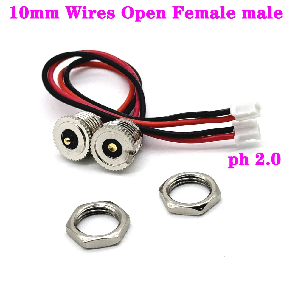 

Wires Open 10mm Female male to ph2.0 DC Magnet Spring-Loaded Pogo Pin Connector 2A Fast Charging Magnetic Cable 5V 2A Power Cord