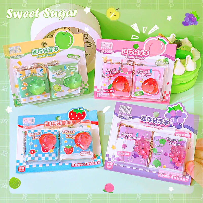 cute things kawaii Stationery back to school supplies fruit Mini Portable Notebook gift for kids small Notepad diary Pendant