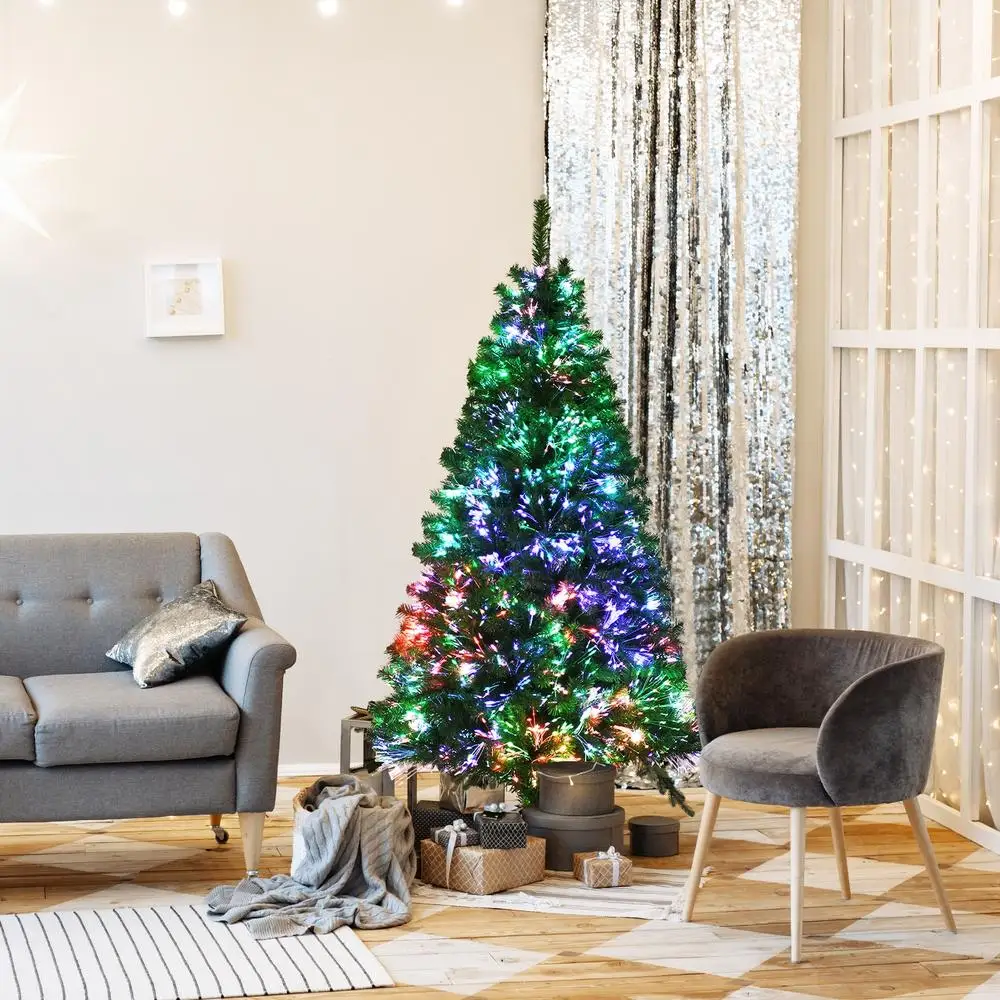 Prelit MultiColored Fiber Optic Spruce Artificial Christmas Tree Ft