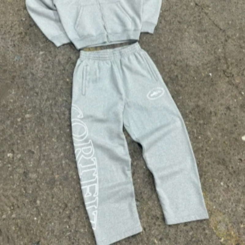 Devil's Island Retro Meichao High Street سروال كاجوال فضفاض للجنسين بنمط مطبوع عصري فضفاض مناسب