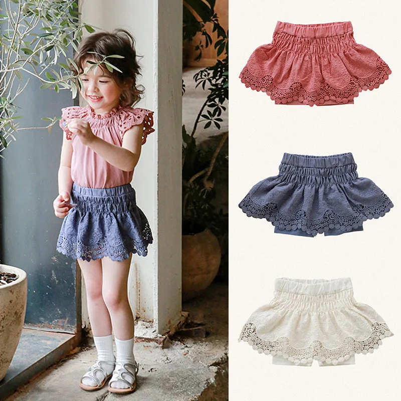 

Baby Girl Dress 2024 Summer Strawberry Sandy Children Girls Solid Color Lady Cotton Lace Durable Comfort Casual Skirt