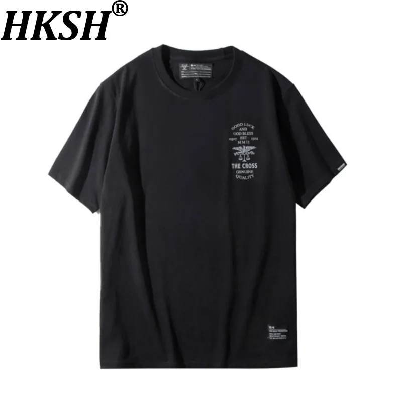 

HKSH Spring Summer New Men Tide Trend Brand Crew Neck American T-shirt Vintage Camouflage Print Cotton Short Sleeve Tees HK16365
