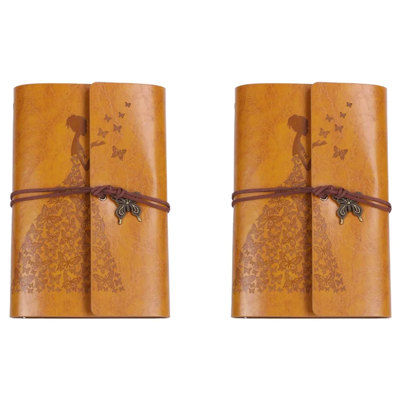 2X 리필 형 노트북 저널, A6 가죽 바운드 여행 일기 여성용으로 쓰기위한 아트 드로잉 스케치북 저널