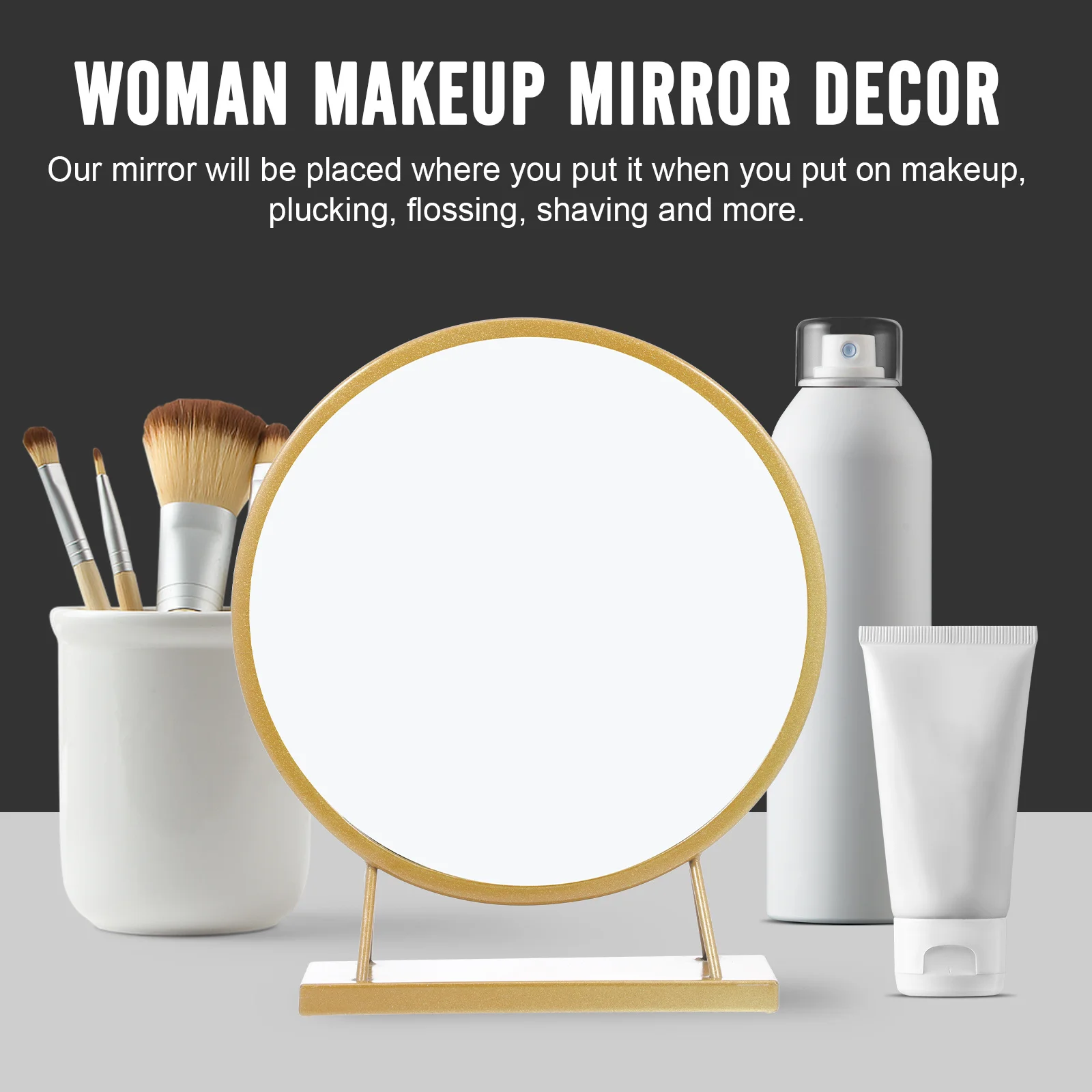 Premium Round Shaped Makeup Mirror for Women Creative Desktop Decorative Mirror for Dressing Table Bedroom Vanity Countertop