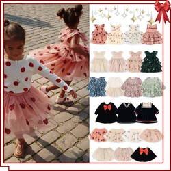 Girls Carnival Party Princess Dress 2024 KS Baby Girl Christmas Mesh Pretty Sequin Dresses Kids Cute Skirt Children Voile Dress