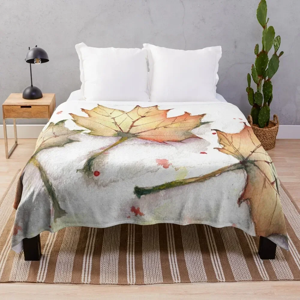 

Fallen Leaves Throw Blanket Designers Travel Flannel Blankets