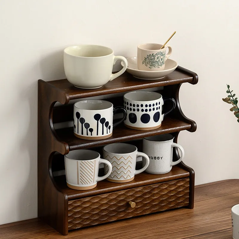 

Multi-Layer Cup Storage Rack for Mugs Coffee Tea Cups Organizer Desktop Display Organizer with Spacious Holders Storage Stand